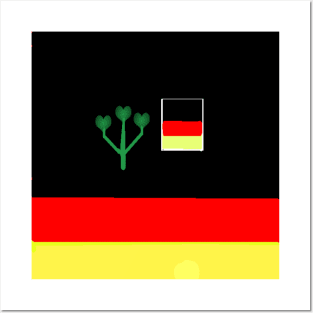 Sporty German Design on Black Background Posters and Art